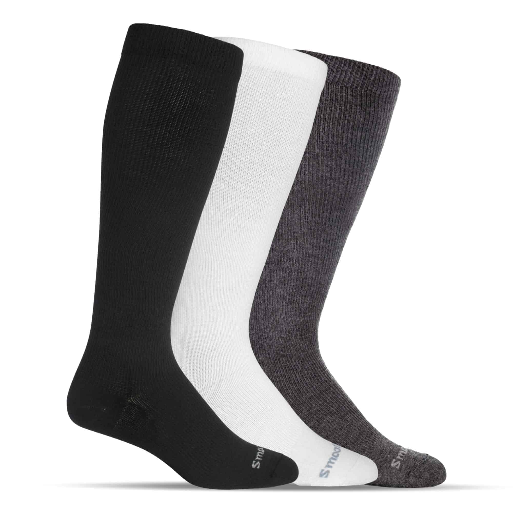 2 Pairs Ladies High Knee Over the Knee Socks Cotton Rich with Lycra Black 4-6.5 